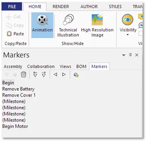 Step 4 SOLIDWORKS Composer markers and milestones